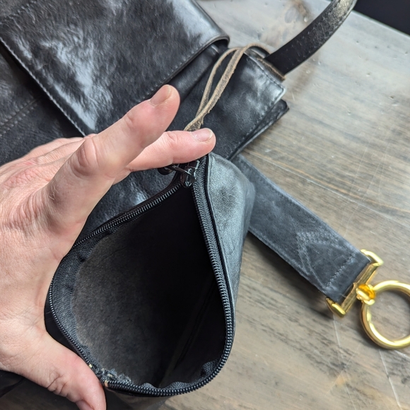 🇫🇷 RARE 1980s Luxury Texier ⚫ Leather Ring Buckle Crossbod Shoulder Bag France - Picture 4 of 16